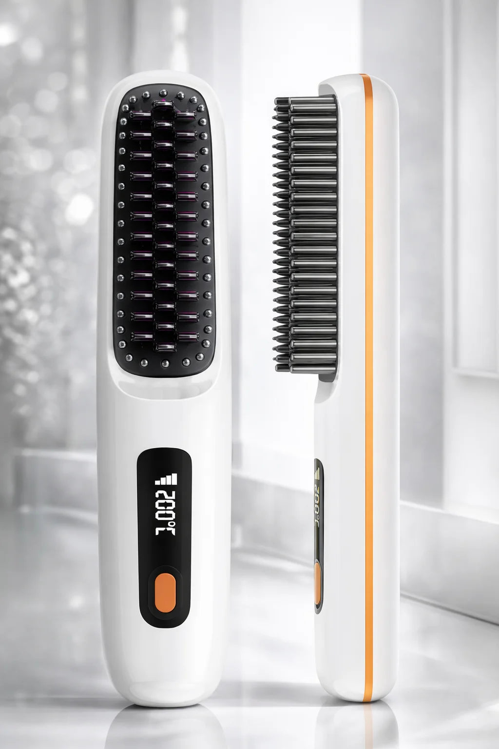 brosse lissante sans fil pour les cheveux blanc