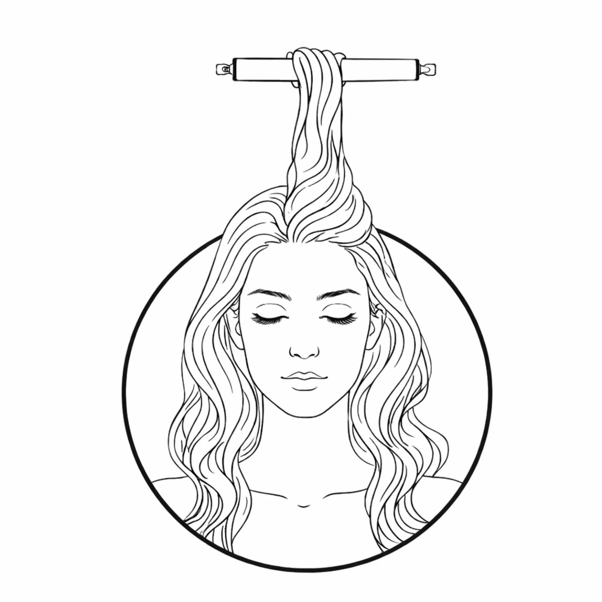 démonstration de comment installer le rouleau boucle sans chaleur sur sa tête