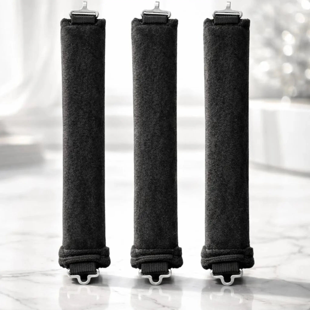 3 rouleaux, bigoudis sans chaleur noir